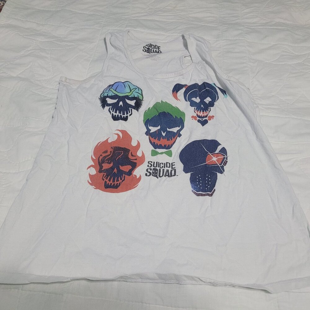 HOT Topic DC Comics Suicide Squad Character Skulls Tank Top Women’s size XL